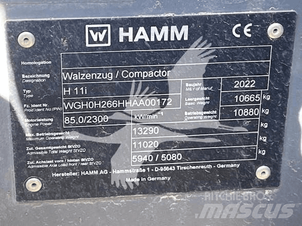 Hamm H11i Rouleaux monocylindre
