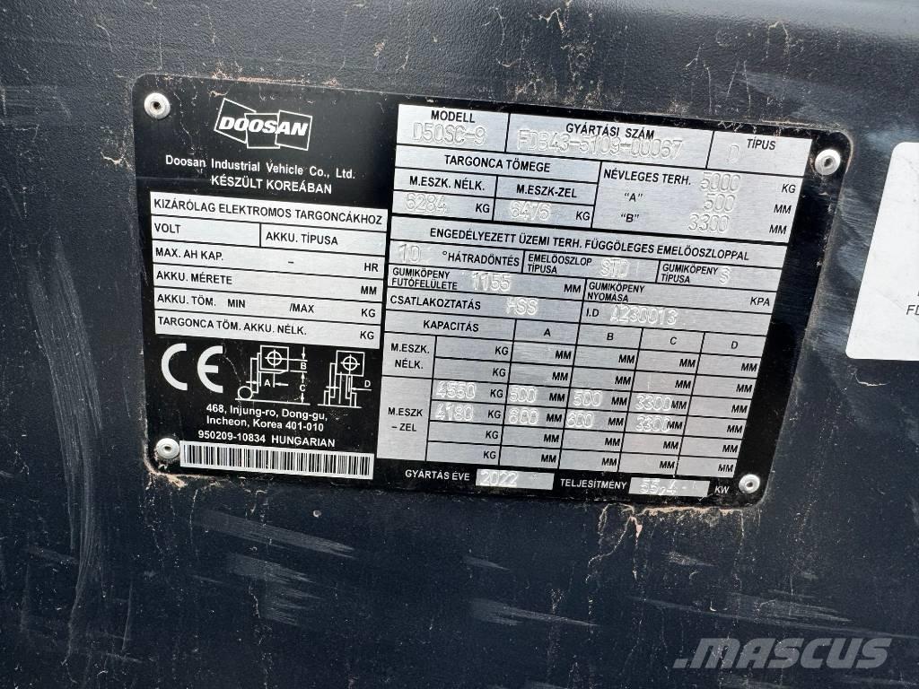 Doosan D 50,  130üó!!! 5t Chariots diesel