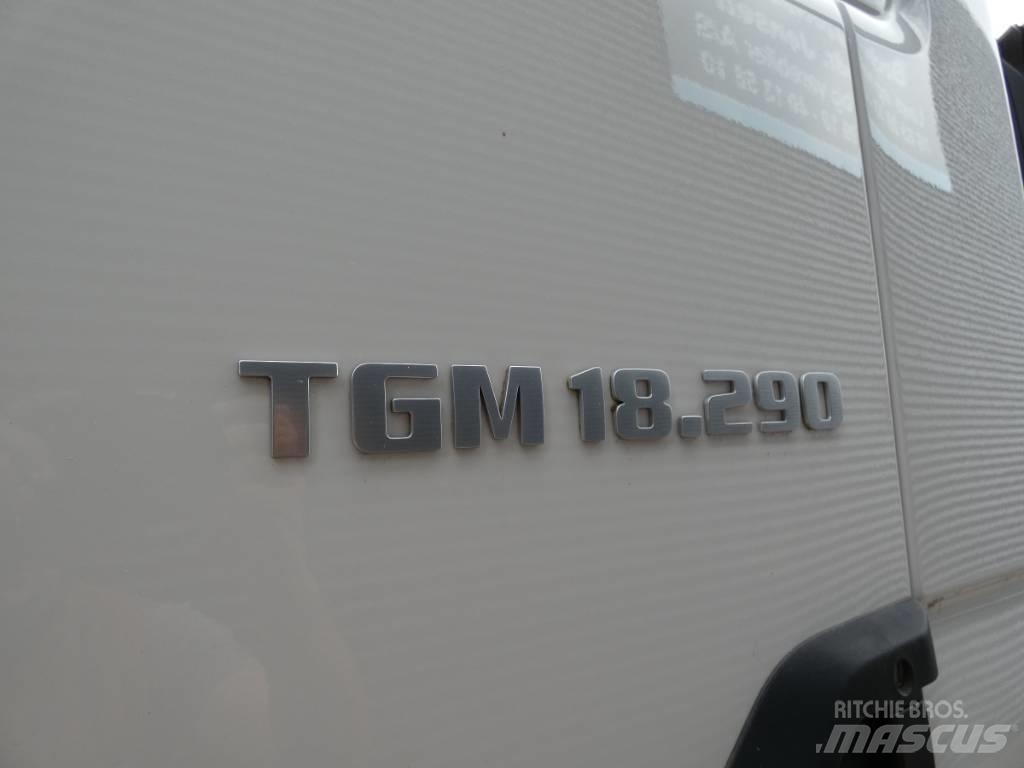 MAN TGM 18.290 Camion plateau ridelle avec grue