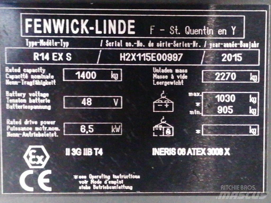 Linde R14 EX S Chariot à mât rétractable