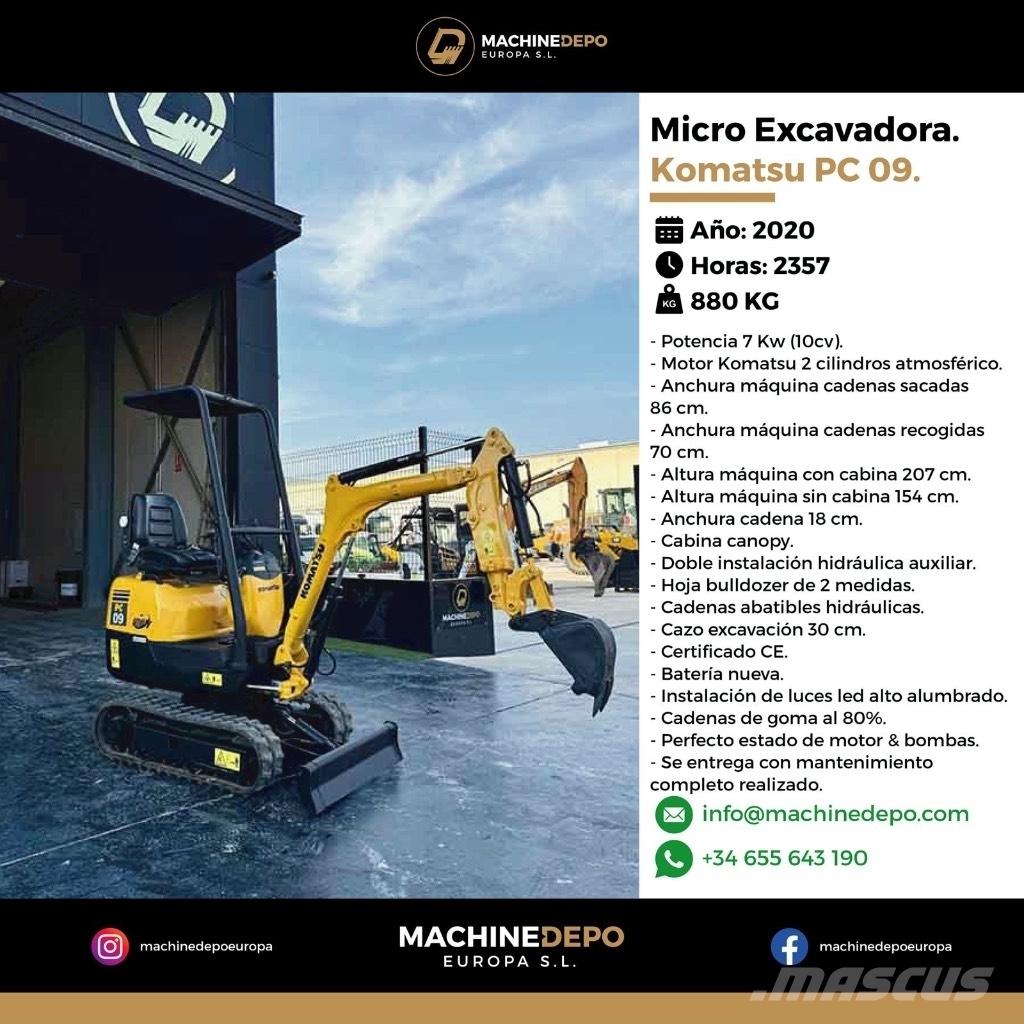 Komatsu PC 09-1 Mini pelle < 7t