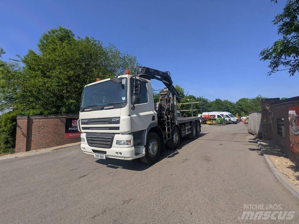 DAF CF 85.410 Camion plateau ridelle avec grue