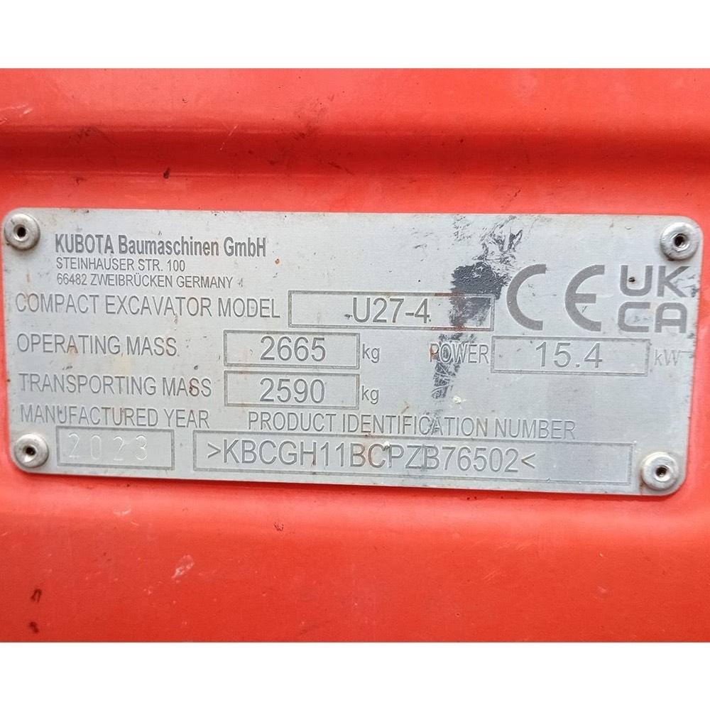 Kubota U 27-4 Mini pelle < 7t