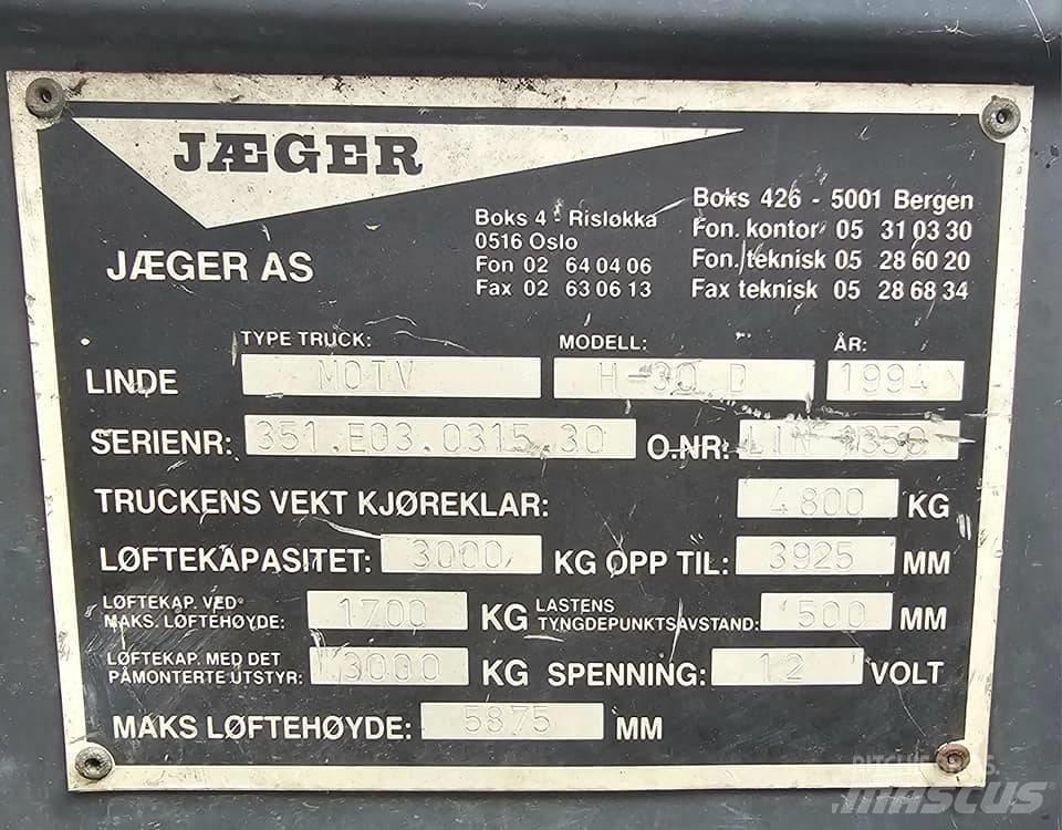 Linde H 30 D Chariots diesel
