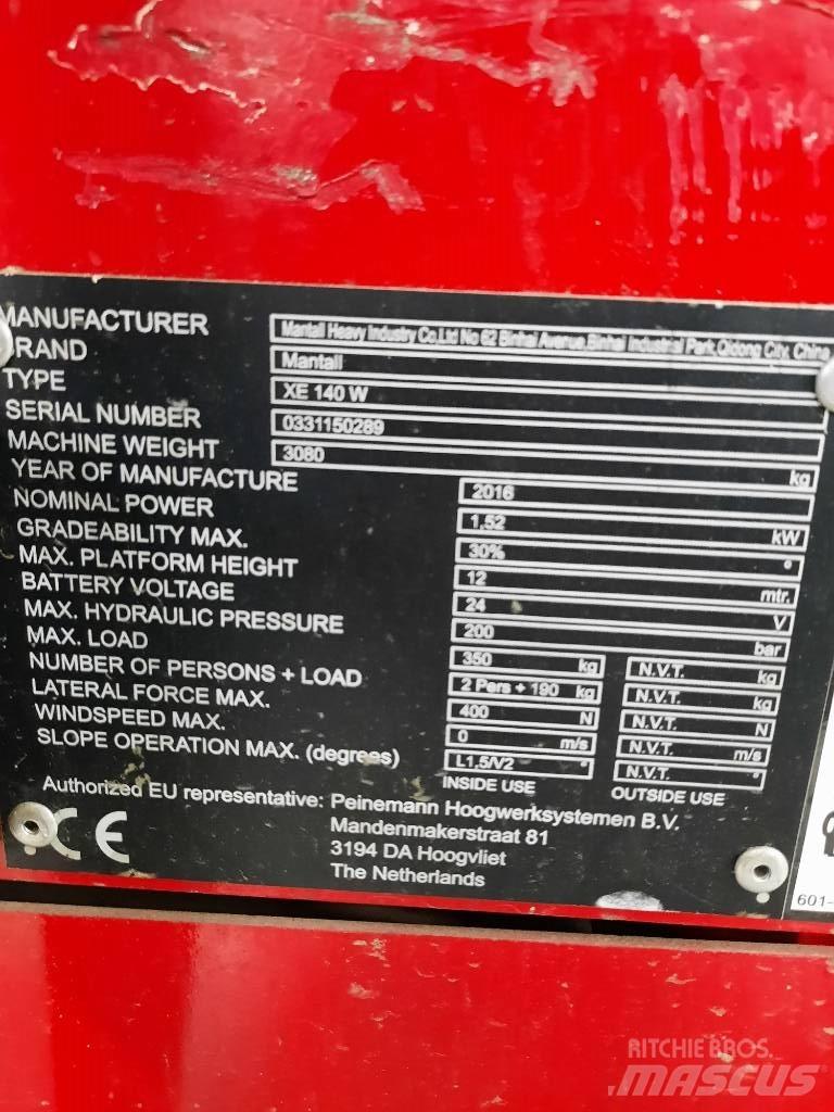 Mantall XE 140 W Nacelle ciseaux