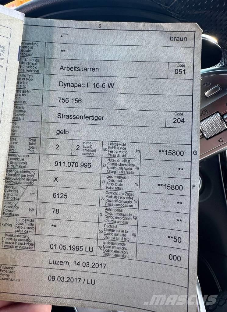 Dynapac F 16-6W Finisseur
