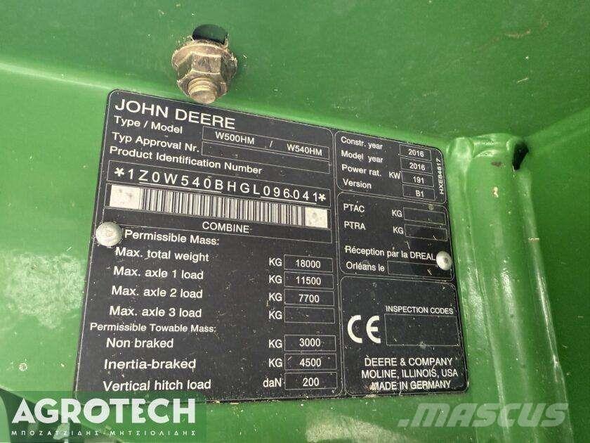 John Deere W540 HM Tracteur