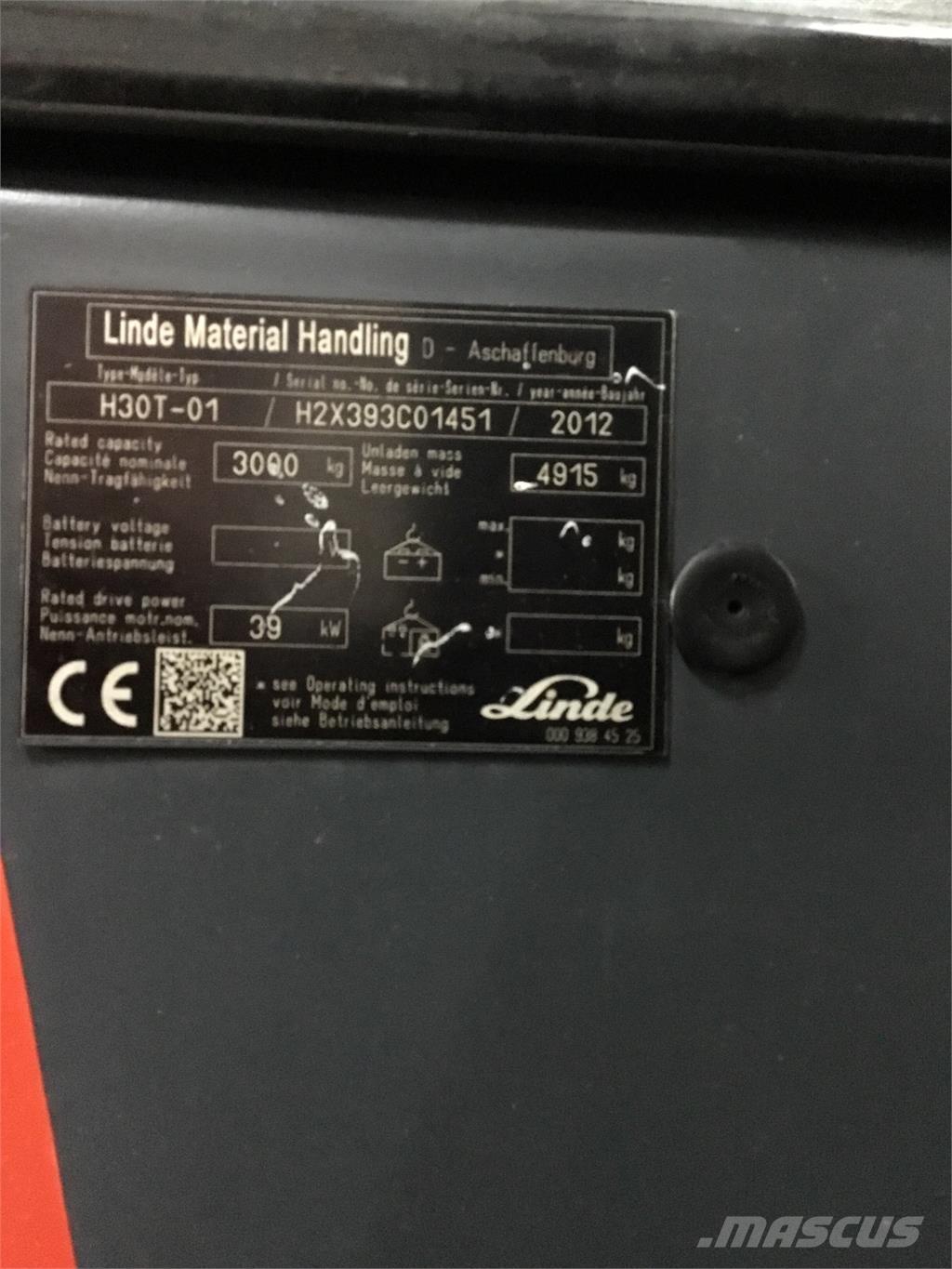 Linde H 30 T 01 Chariots GPL