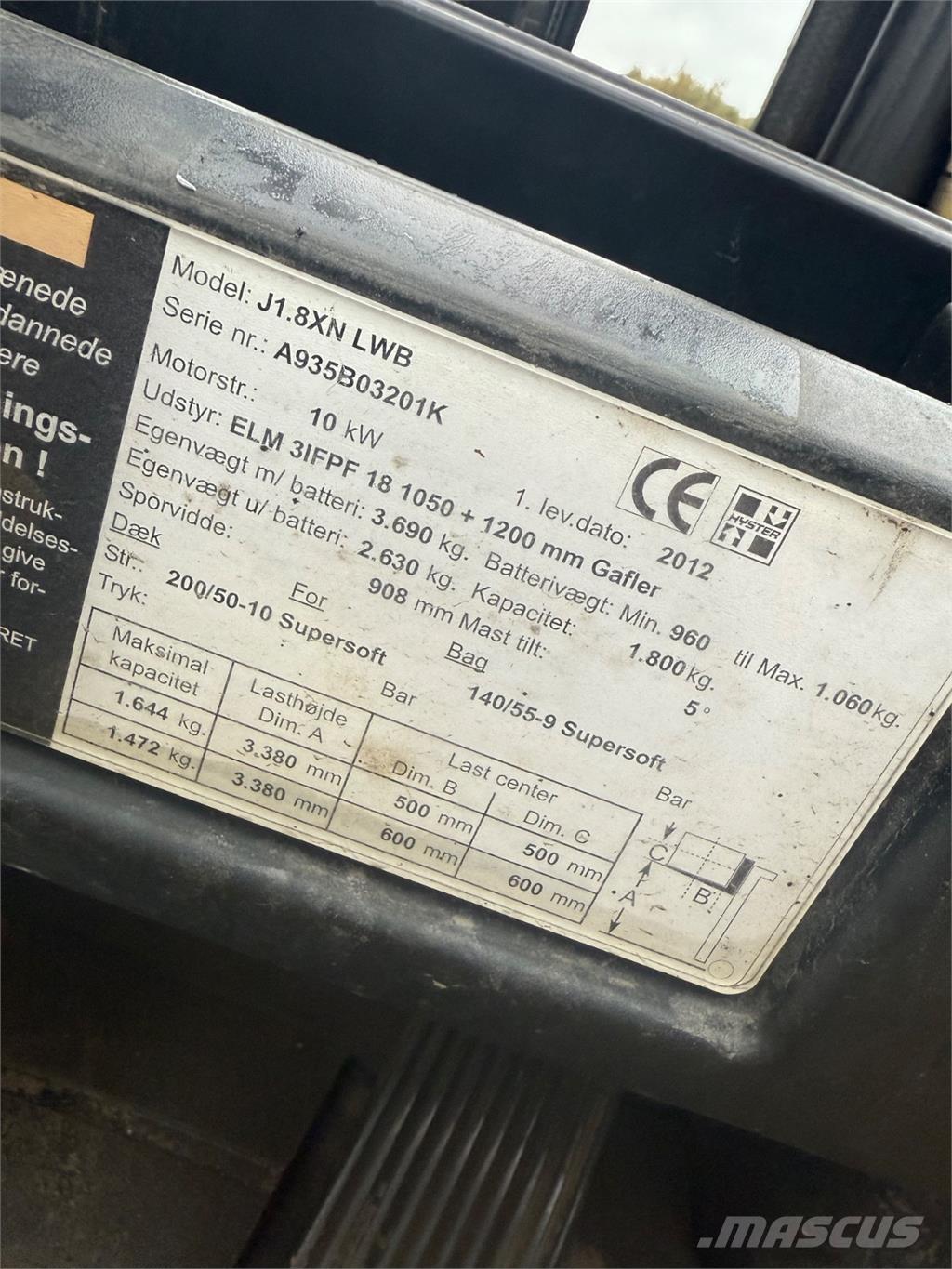 Hyster J1.8XN Chariots élévateurs électriques