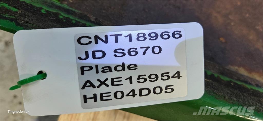 John Deere S670 Accessoires moissonneuse batteuse