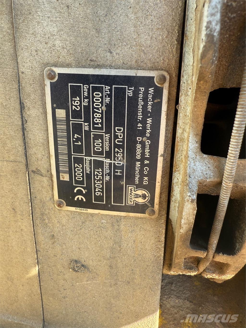 Wacker DPU2950 Plaque vibrante