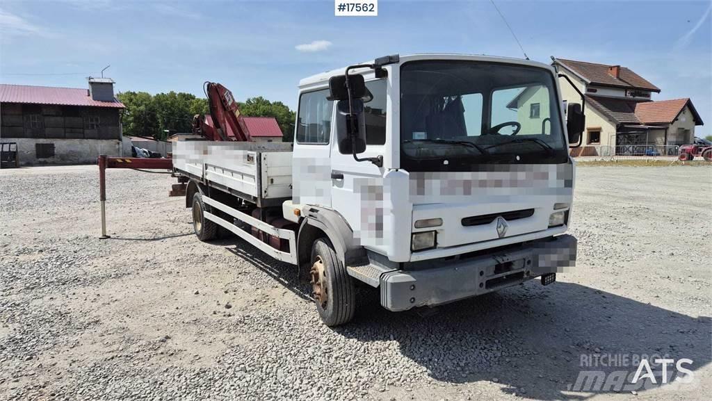 Renault M180 Camion plateau ridelle avec grue