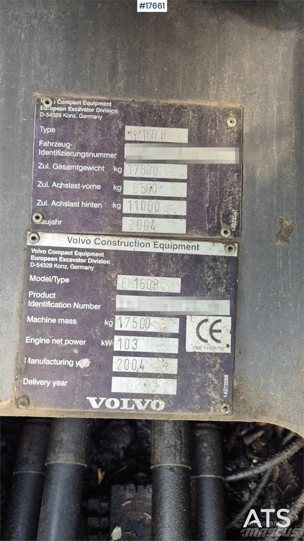 Volvo EW 160B Pelle sur pneus