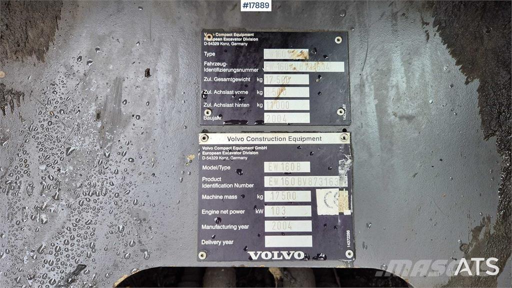 Volvo EW160B Pelle sur pneus