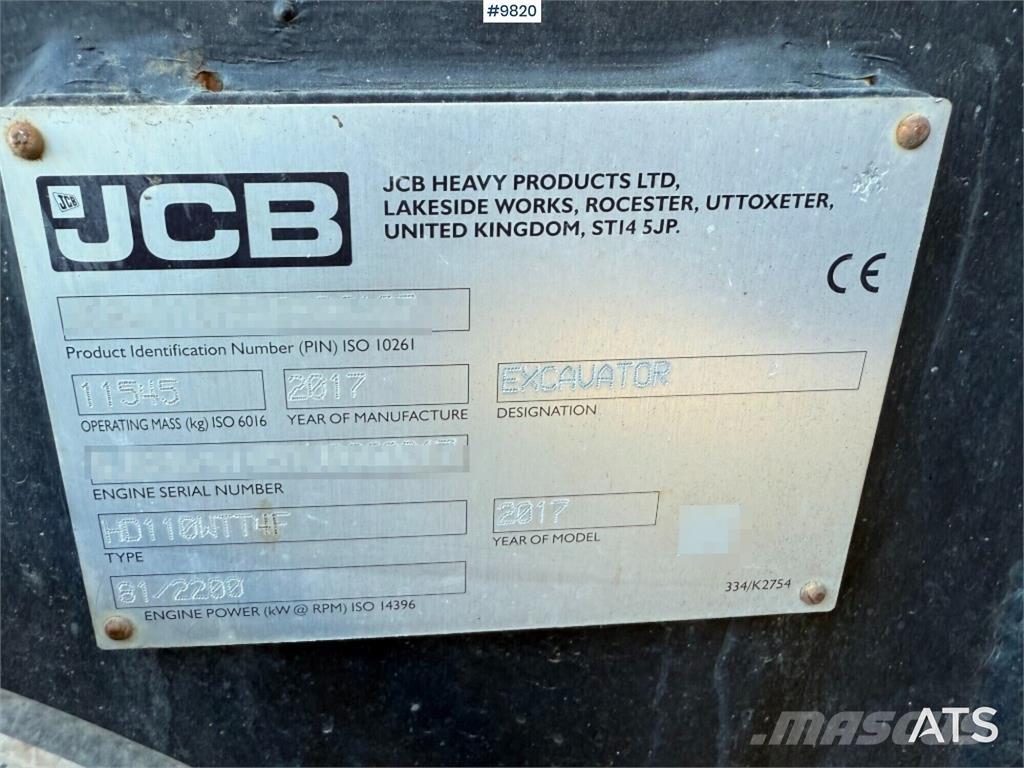 JCB Hydradig 110W Pelle sur pneus