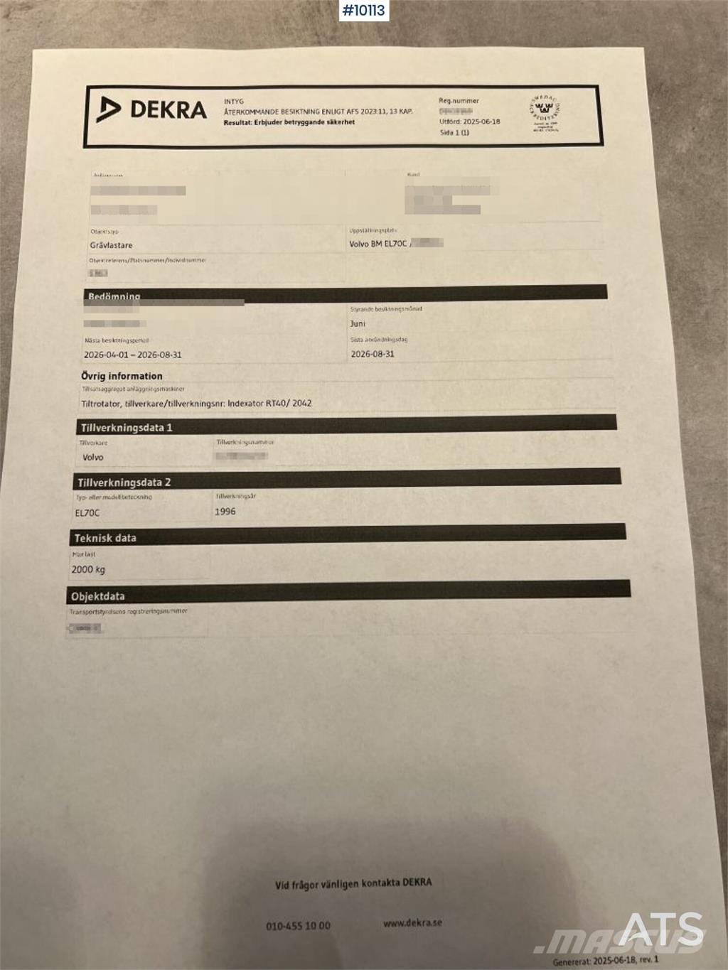 Volvo BM BM EL70C Tractopelle