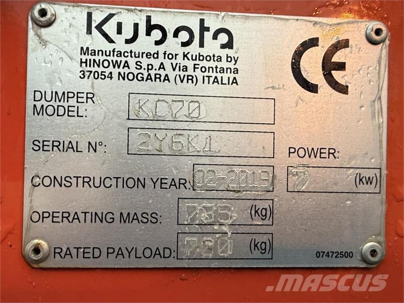 Kubota KC70 Mini tombereau