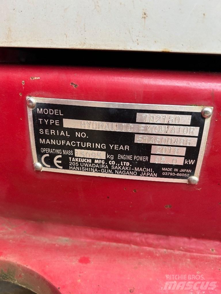 Takeuchi TB 2150 Pelle sur chenilles