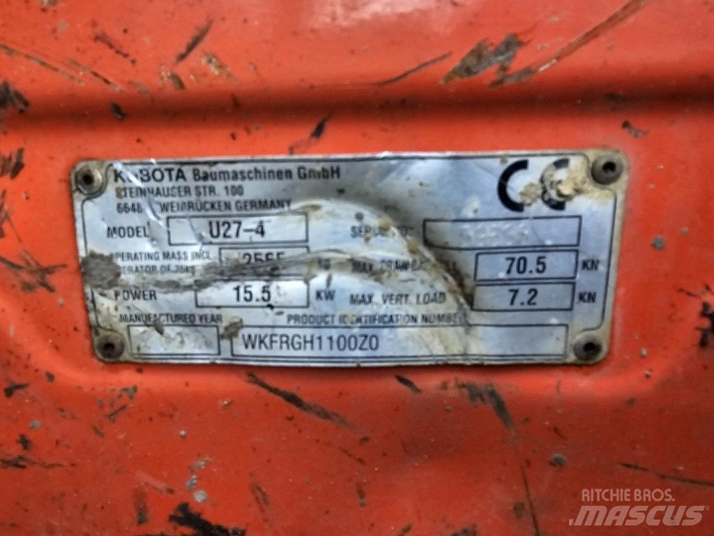 Kubota U 27-4 Mini pelle < 7t