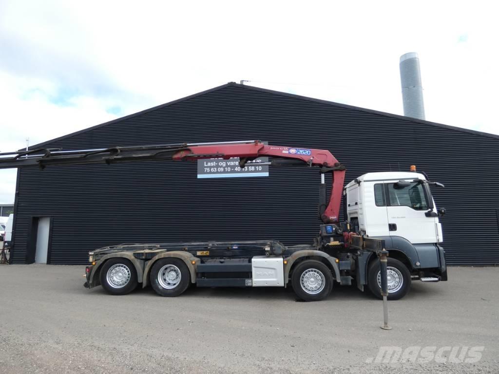 MAN TGS 35.460 Camion plateau ridelle avec grue