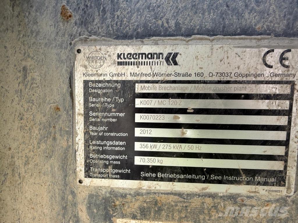 Kleemann MC120Z Concasseur mobile