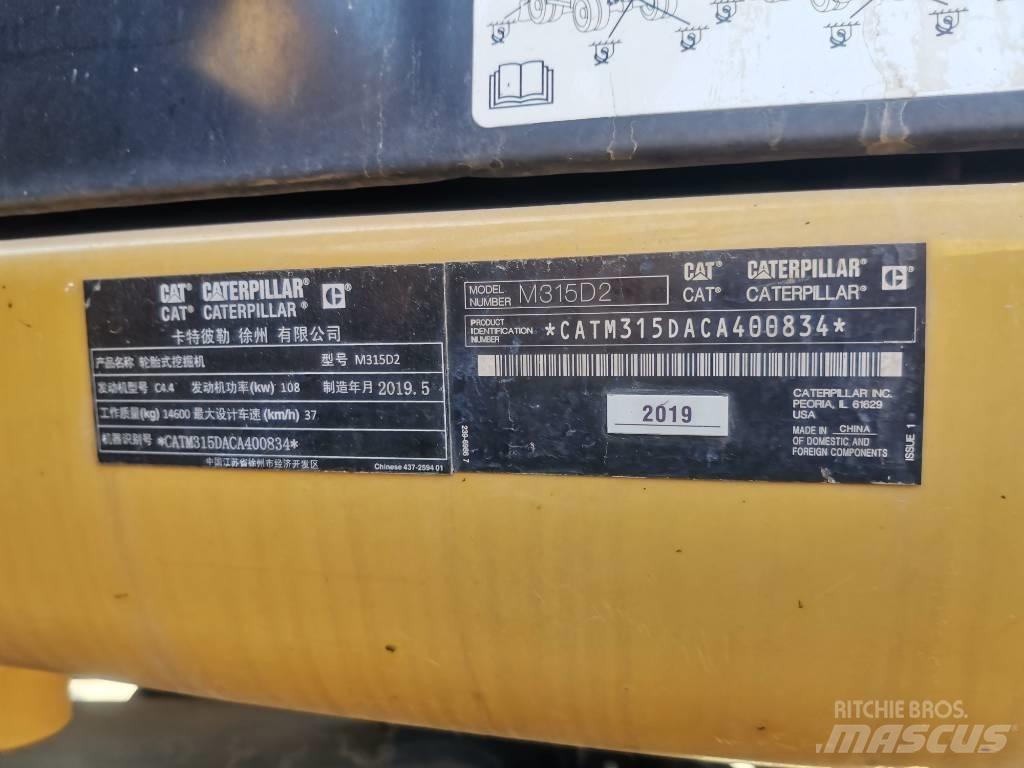 CAT 2019 CAT 315D2 Pelle sur pneus