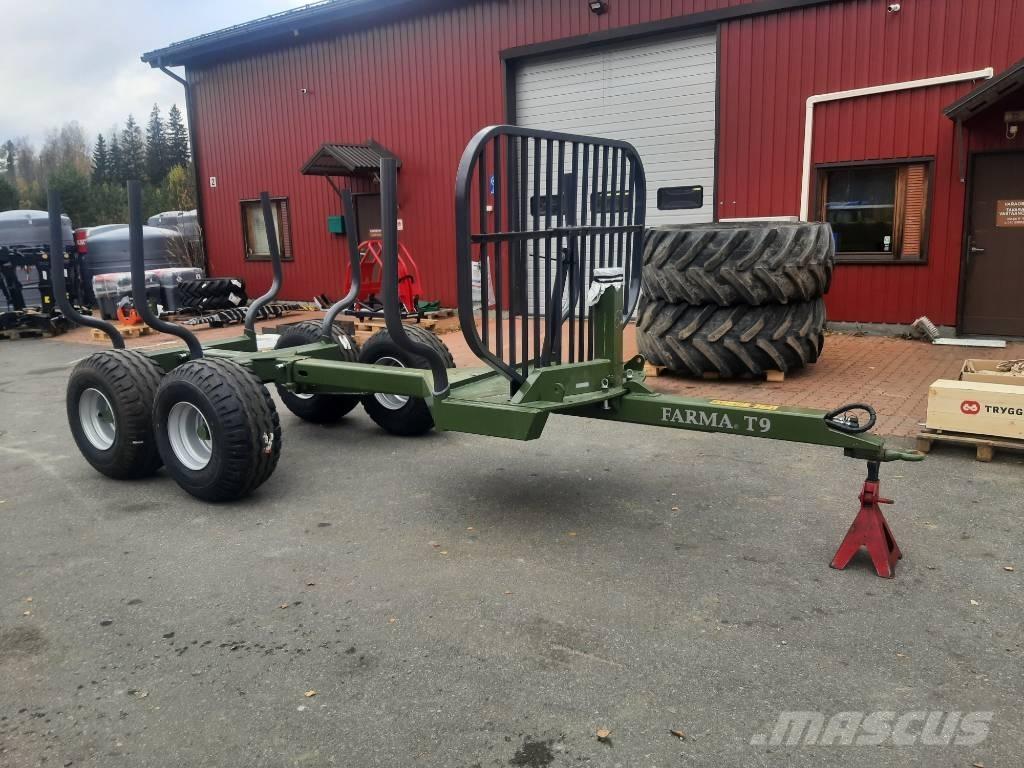 Farma T9 metsävaunu Remorque forestière avec grue