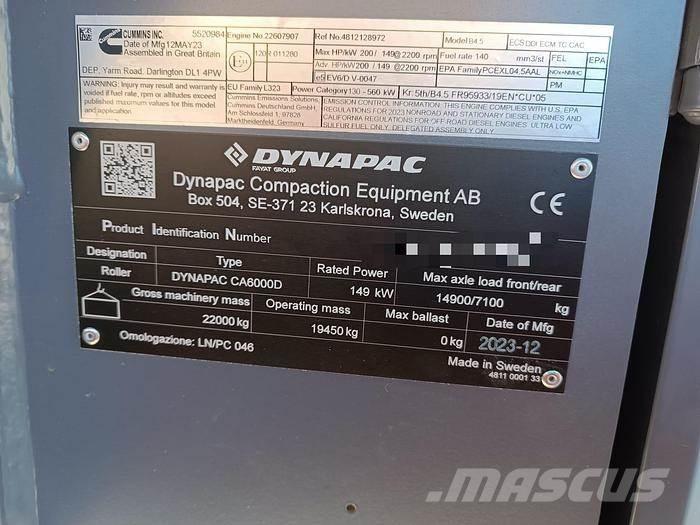Dynapac CA6000D Rouleaux vibrants tractés