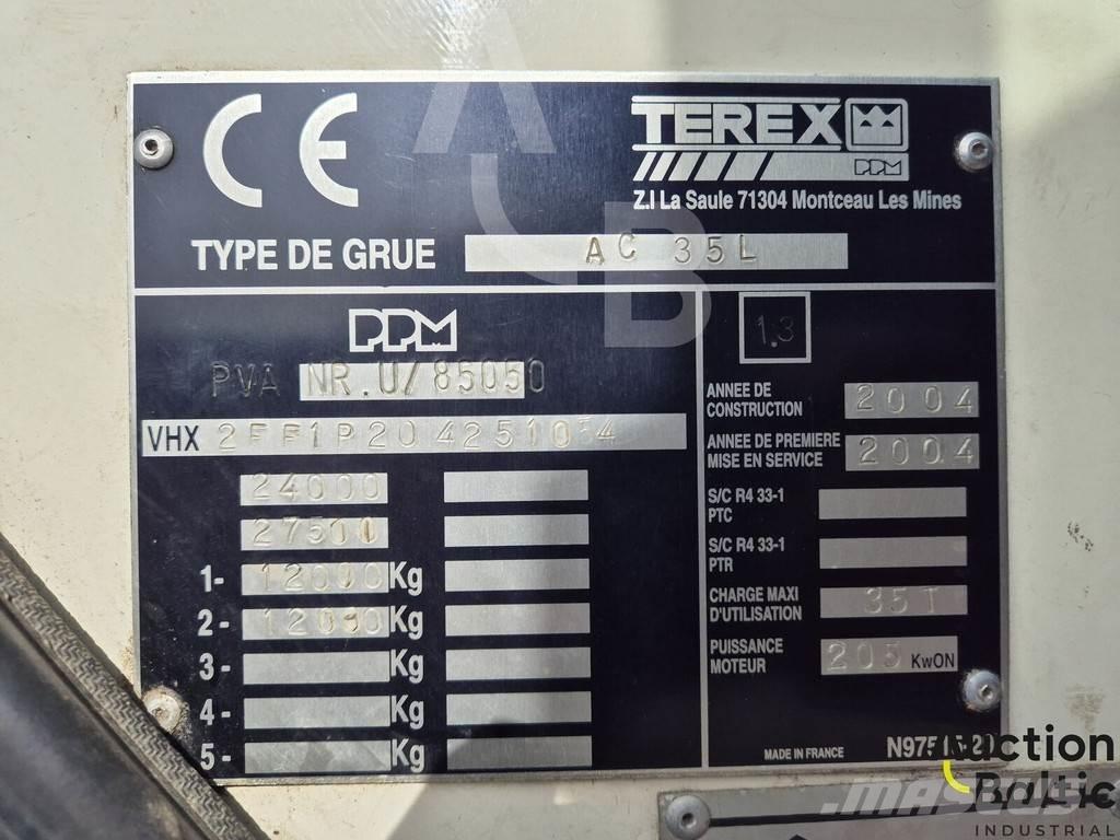 Terex AC 35 L Camion plateau ridelle avec grue