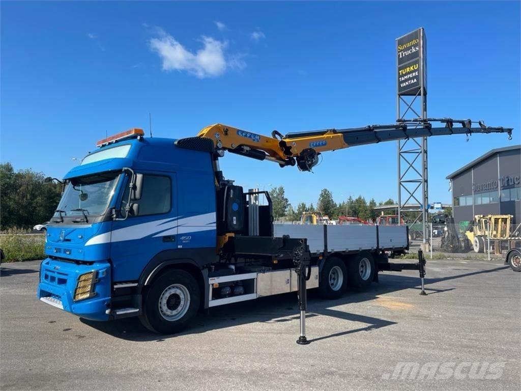 Volvo FMX 450 6X2 Camion plateau ridelle avec grue