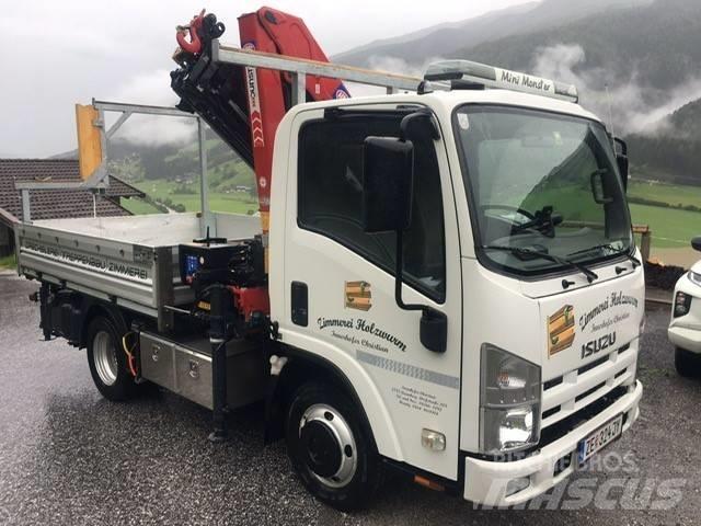 Isuzu N2 mit HMF 910 Camion plateau ridelle avec grue