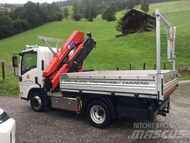 Isuzu N2 mit HMF 910 Camion plateau ridelle avec grue