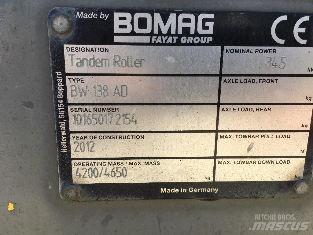 Bomag BW 138 AD Rouleaux tandem