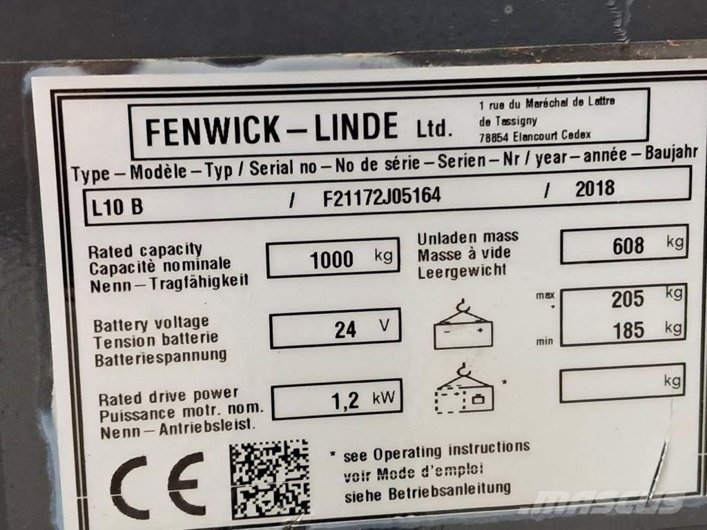 Linde L10B Gerbeur accompagnant