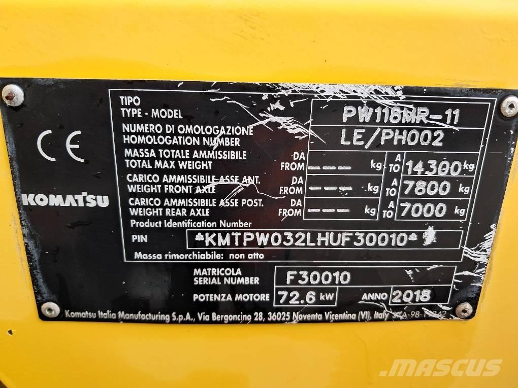 Komatsu PW118MR-11 Pelle sur pneus