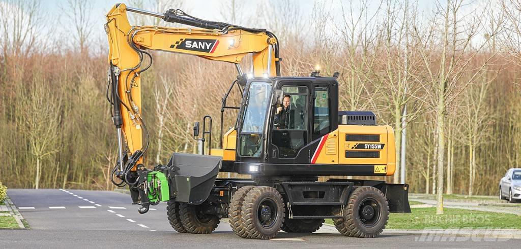Sany SY155W Pelle sur pneus