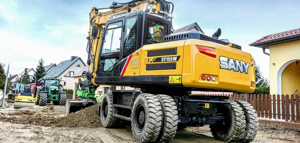 Sany SY155W Pelle sur pneus