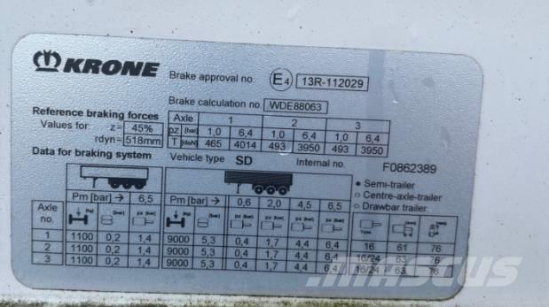 Krone SD Remorque à rideaux coulissants (PLSC)