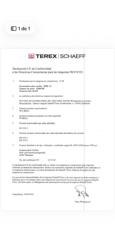 Terex HML 32 Pelle sur pneus