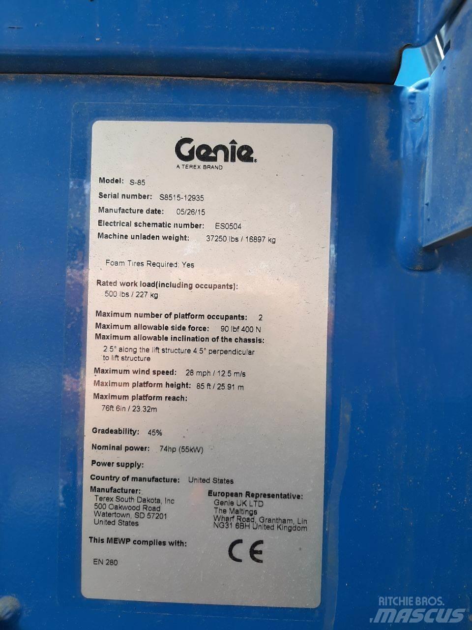 Genie S85 Nacelles télescopiques