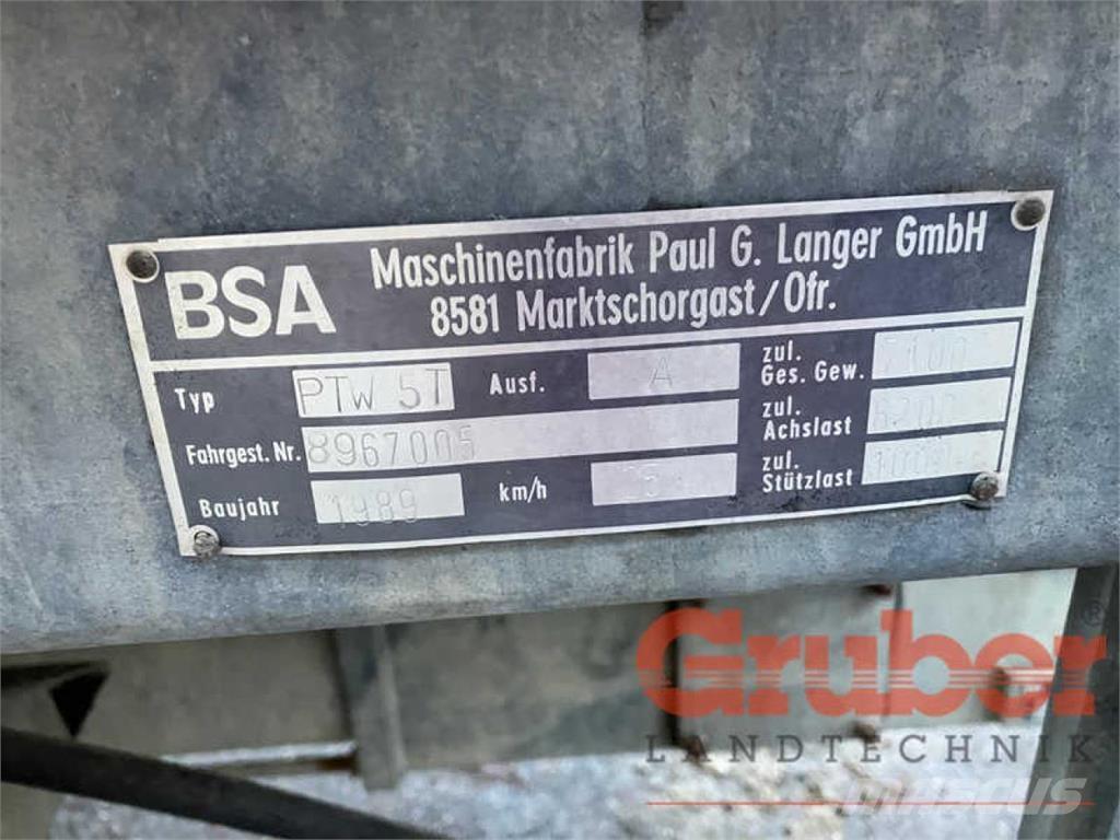 BSA PTW 5 T Tonne à lisier