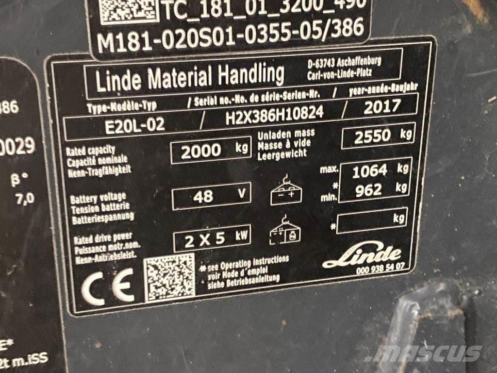 Linde E20L-02 Chariots élévateurs électriques