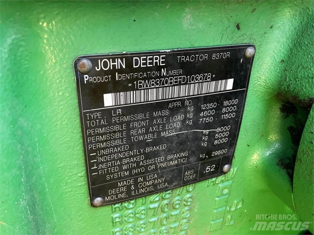 John Deere 8370R Tracteur
