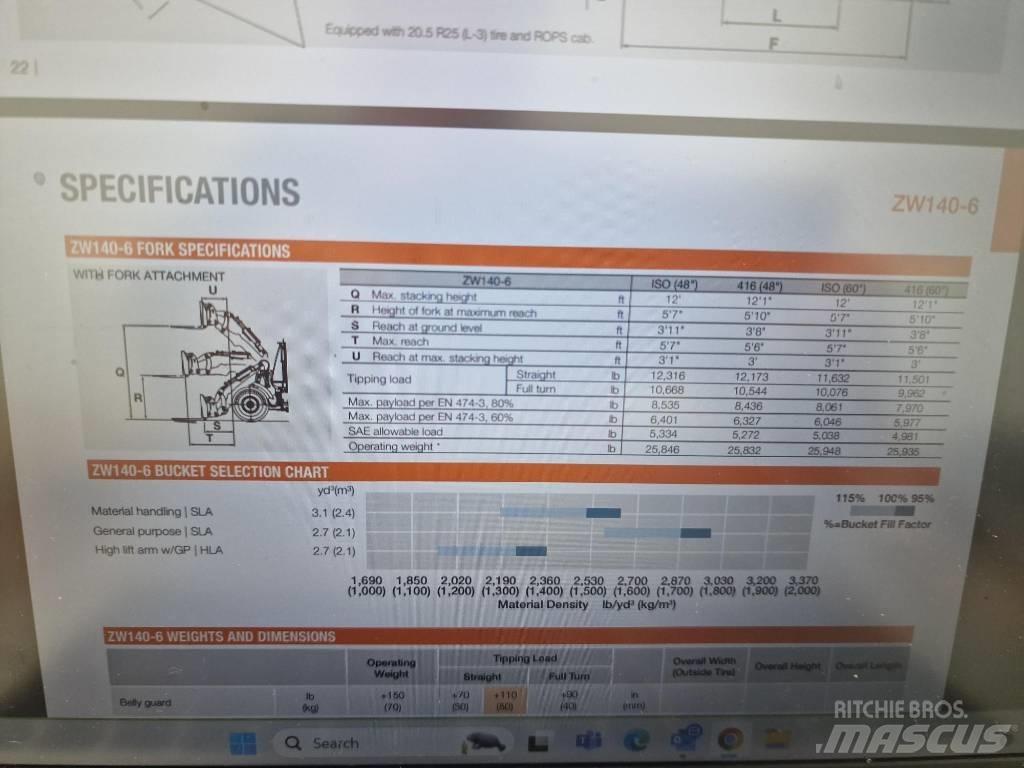 Hitachi ZW 150-6 Chargeuse sur pneus