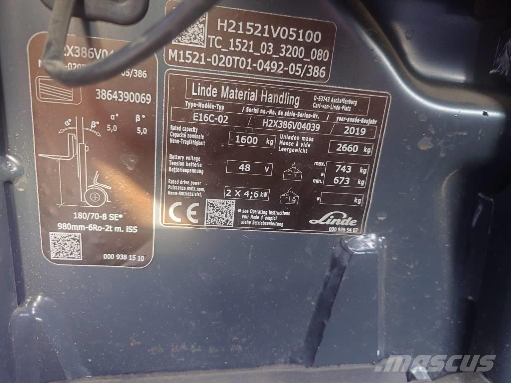 Linde E16C/386 Chariots élévateurs électriques