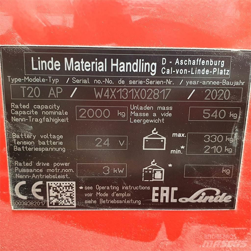 Linde T20AP kurz Transpalette accompagnant