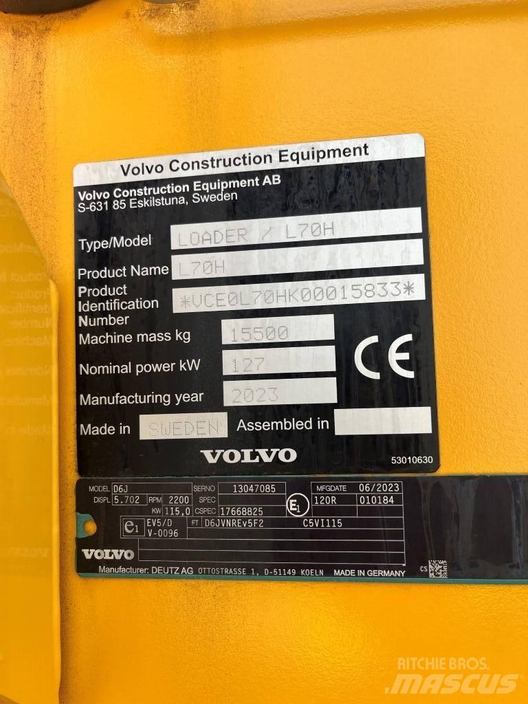 Volvo L70H Chargeuse sur pneus