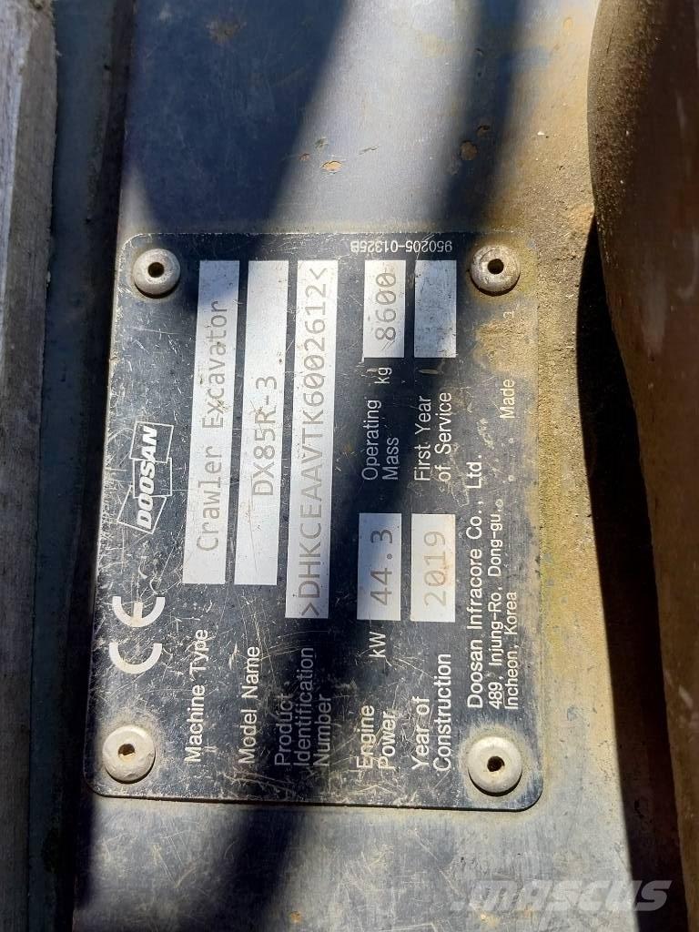 Doosan DX 85 R-3 Mini pelle 7t-12t