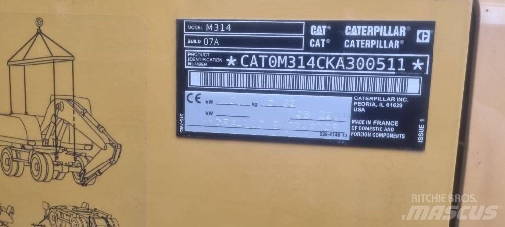 CAT M314 F Pelle sur pneus