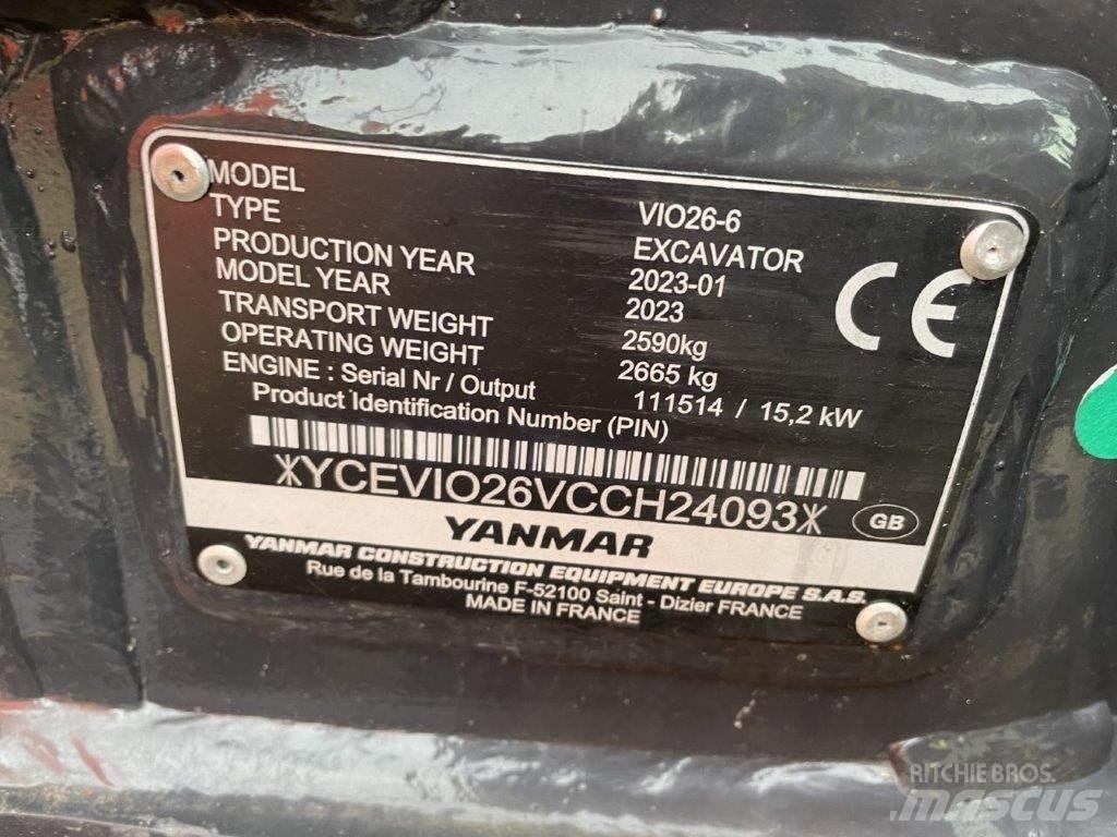 Yanmar VIO26-6 Mini pelle 7t-12t